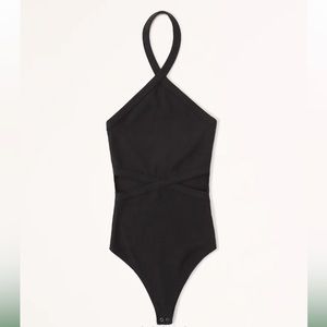 Side cutout halter bodysuit